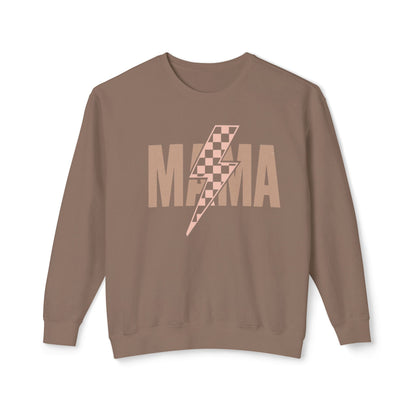 Lightweight Crewneck Sweatshirt - Mama Lightning Bolt Design