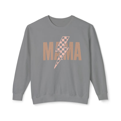 Lightweight Crewneck Sweatshirt - Mama Lightning Bolt Design